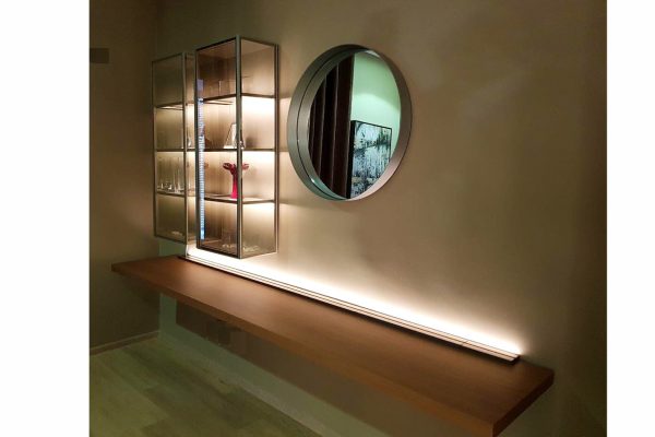 Композиция для гостиной PASS-WORD / 45°/ Wish с консолью; витринами и зеркалом