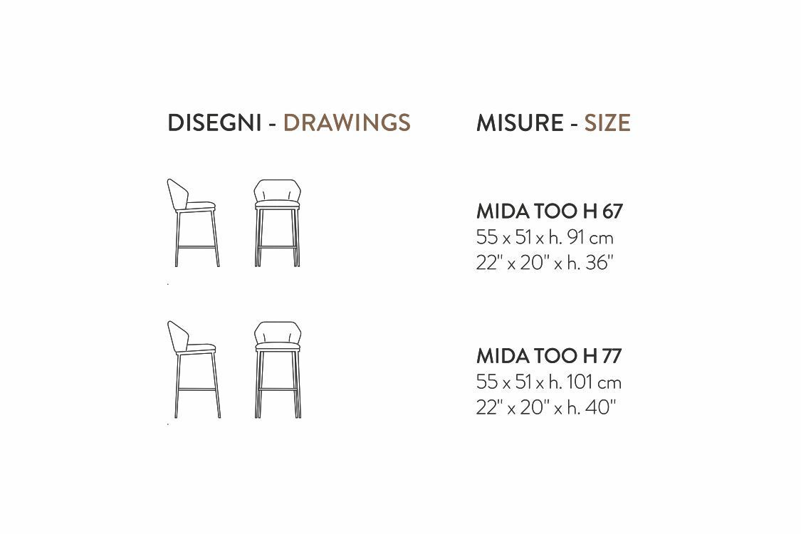 Барные стулья MIDA TOO от Bonaldo