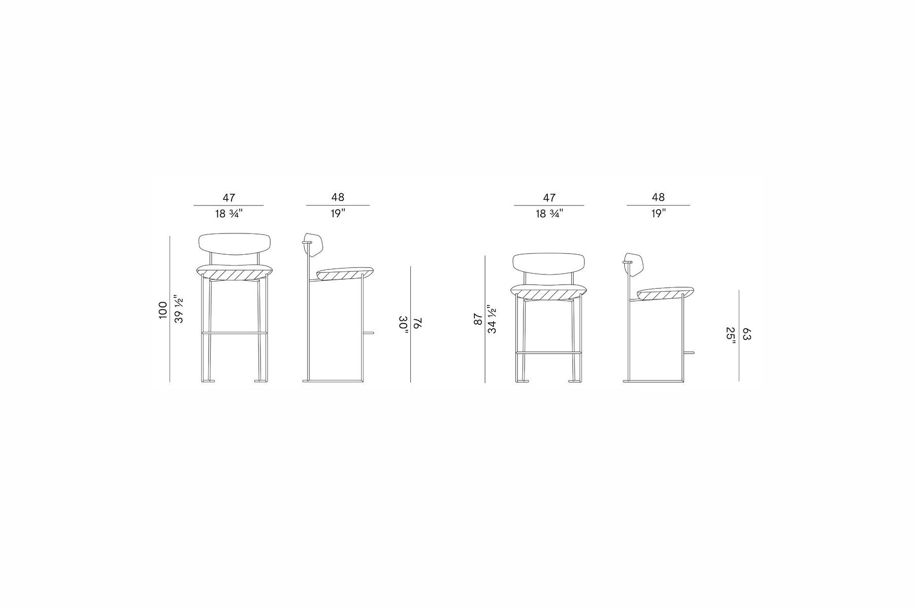 Барные стулья KEEL LIGHT от Potocco