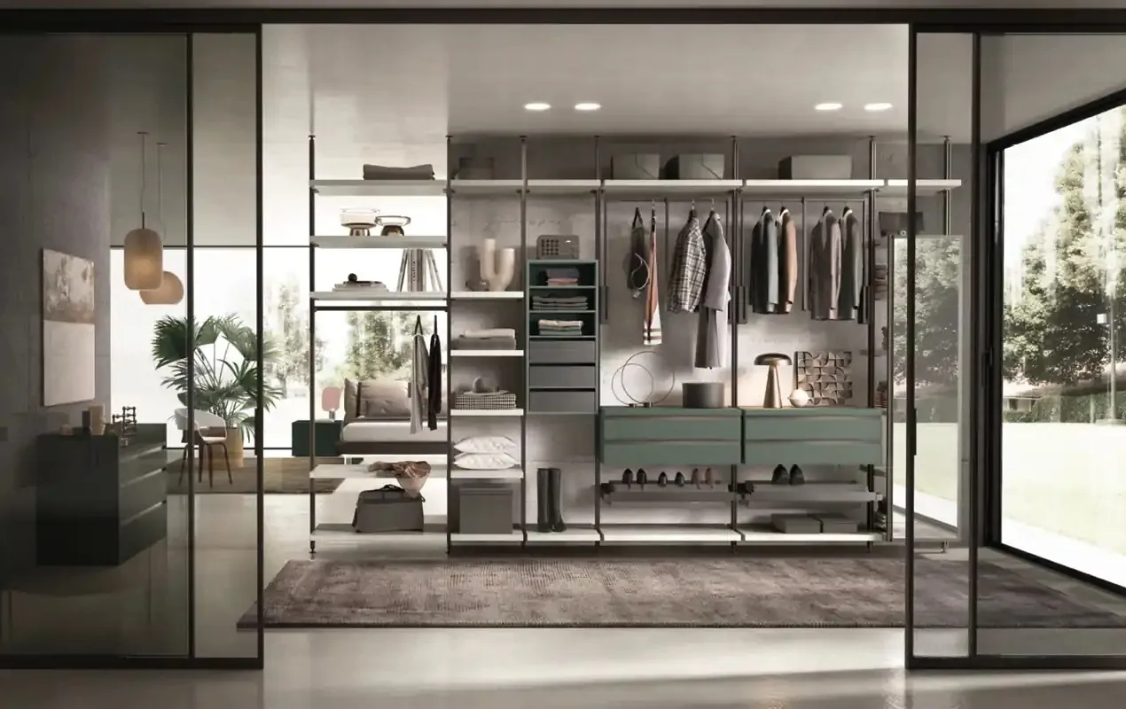 Гардеробные системы OMNIA Cabina Con Montanti от Moretti Compact