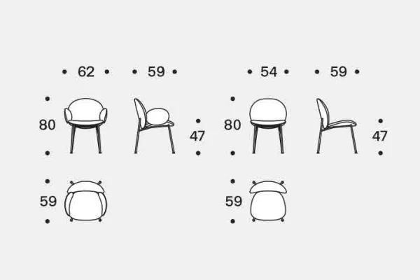Мягкий стул OLA с подлокотниками от Saba